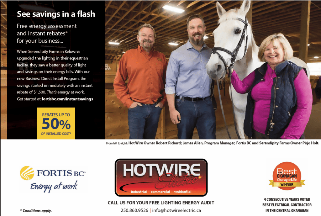 business rebates kelowna electrician FortisBC Hotwire Electric